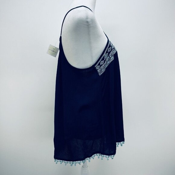 Altar’D State Top Size M Women’s Embroidered Sleeveless Blue New - Picture 3 of 11